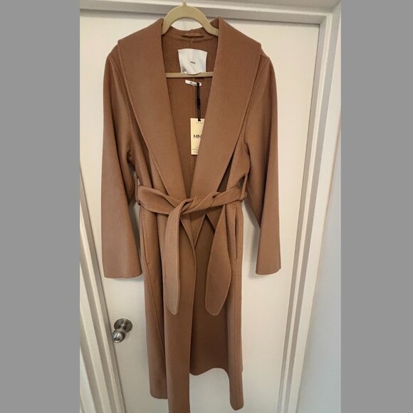 Iconic Mango 76% Wool Handmade Belted Coat Old Money - Picture 11 of 15